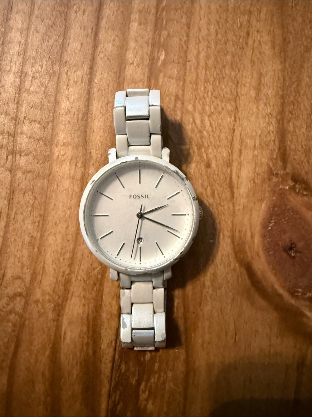 Fossil White Ceramic Link Bracelet Watch